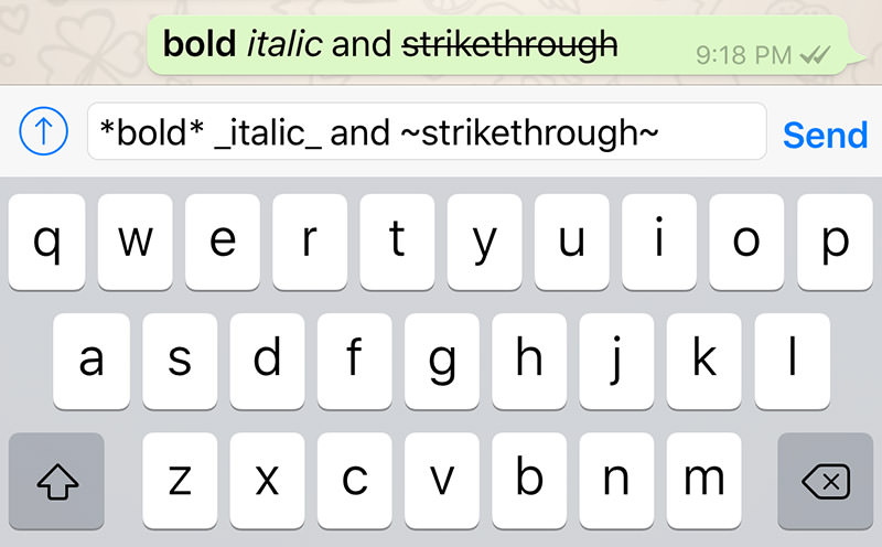 How To Get Bold, Italic, Strikethrough On WhatsApp 2