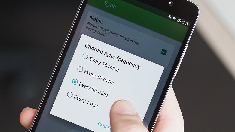 Evernote sync frequency