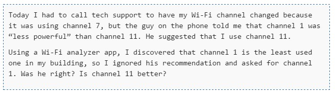Wifi network answer