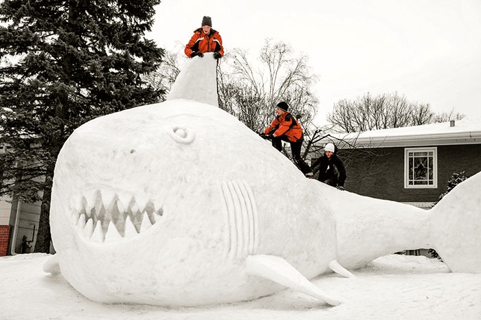 Winter Fun Taken To New Heights With Creative Sculpting Of Snowmen That Are Next Level